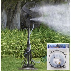 Outdoor Garden Patio Fan Water Misting Kit   